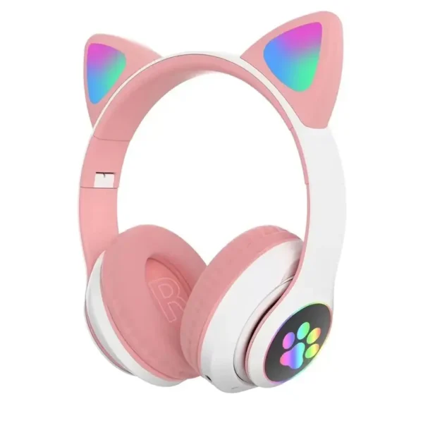 Headset sem fio Bluetooth RGB Orelhas de Gato