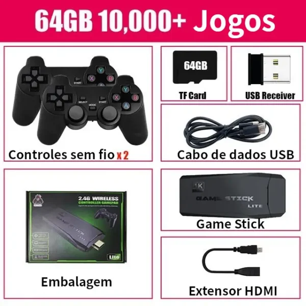 Vídeo Game HDMI Portátil Retro PS1/FC/GBA com 10.000 Jogos - ShopVT